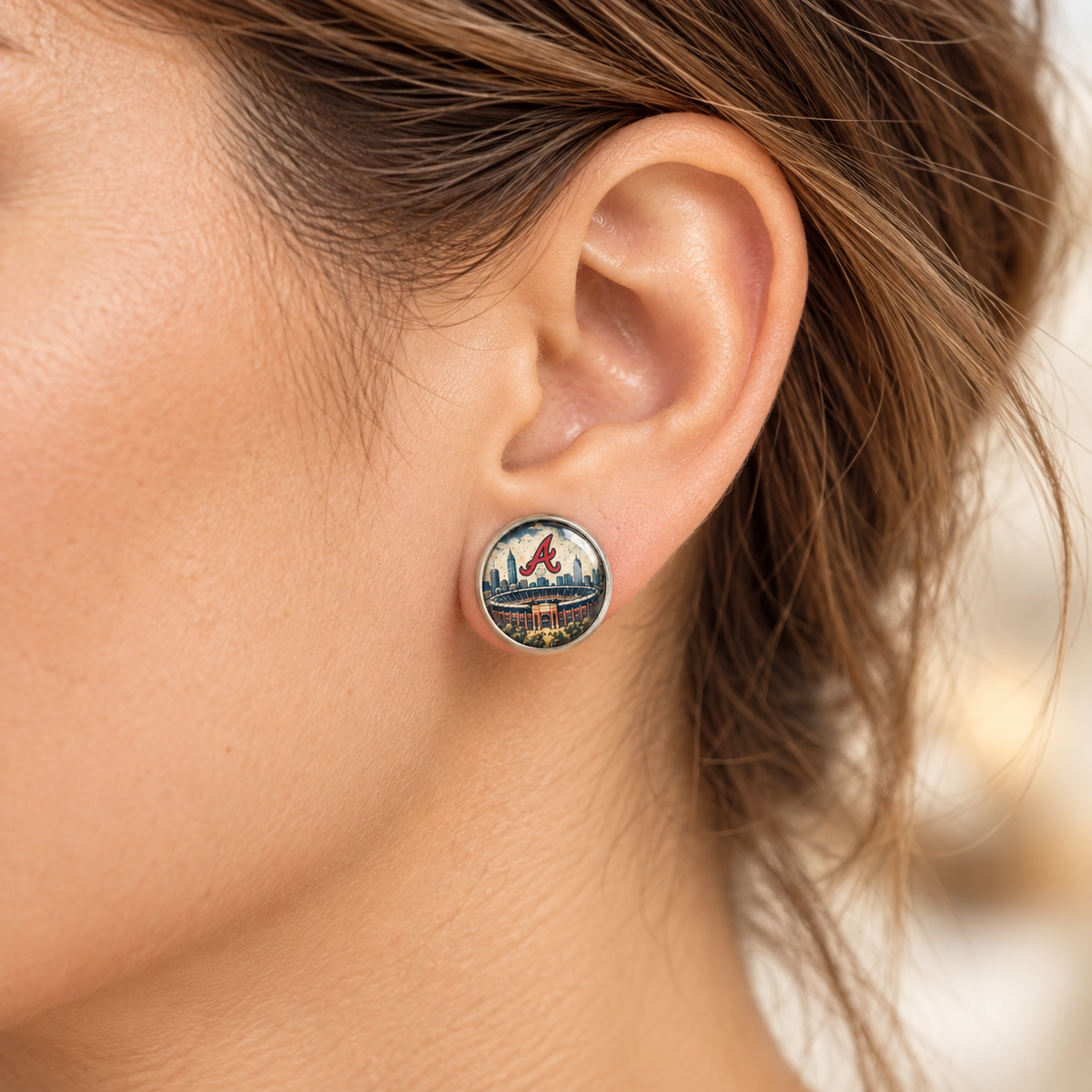 Atlanta Braves Stadium Skyline Stud Earrings