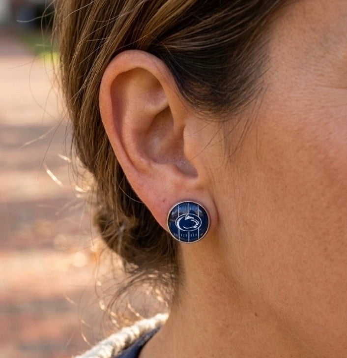 Penn State Nittany Lions Football Field Stud Earrings