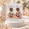 Floral Plaid Bulldog Portrait Dangle Earrings