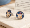 Braves Blooper Mascot Blue Stainless Steel Studs