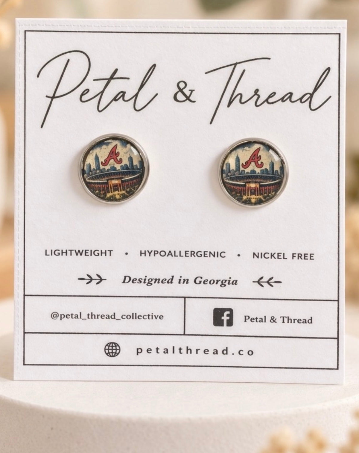 Atlanta Braves Stadium Skyline Stud Earrings