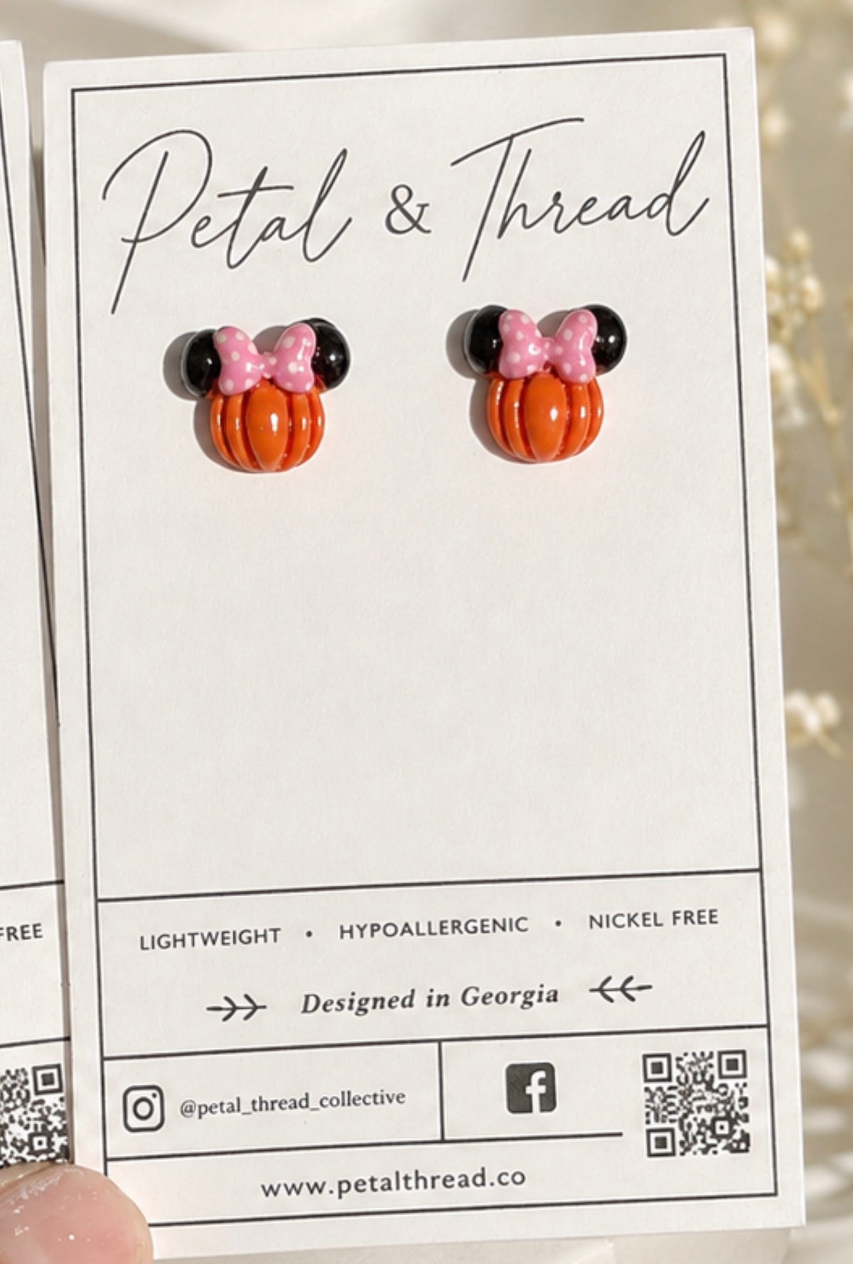 Pumpkin Mouse Bow Studs