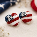 Patriotic Heart Stud Earrings