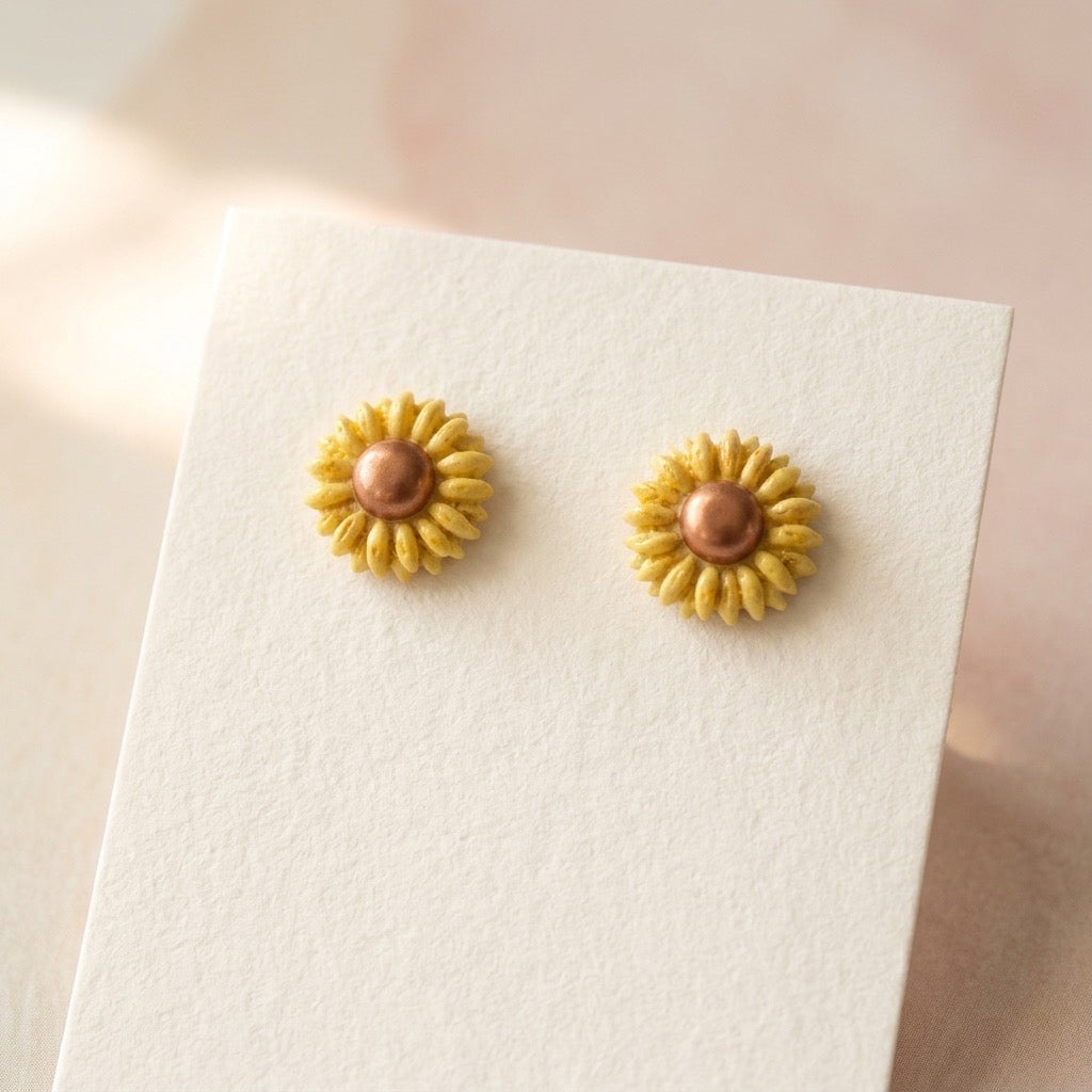 Sunflower Stud Earrings | Lightweight Hypoallergenic Nickel Free