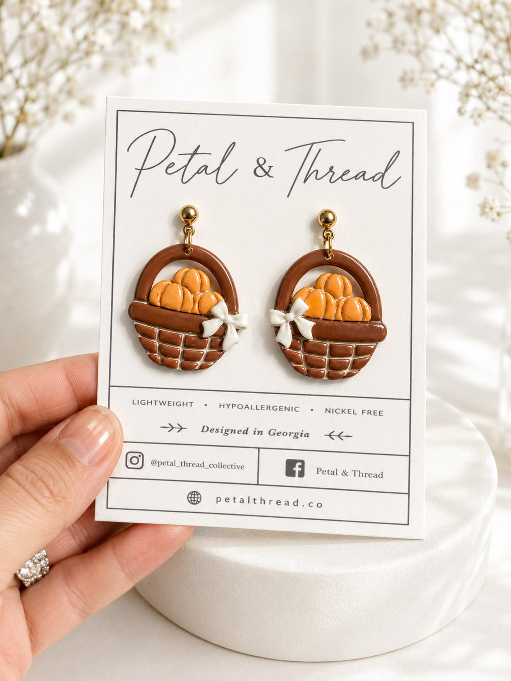 Pumpkin Basket Dangle Earrings