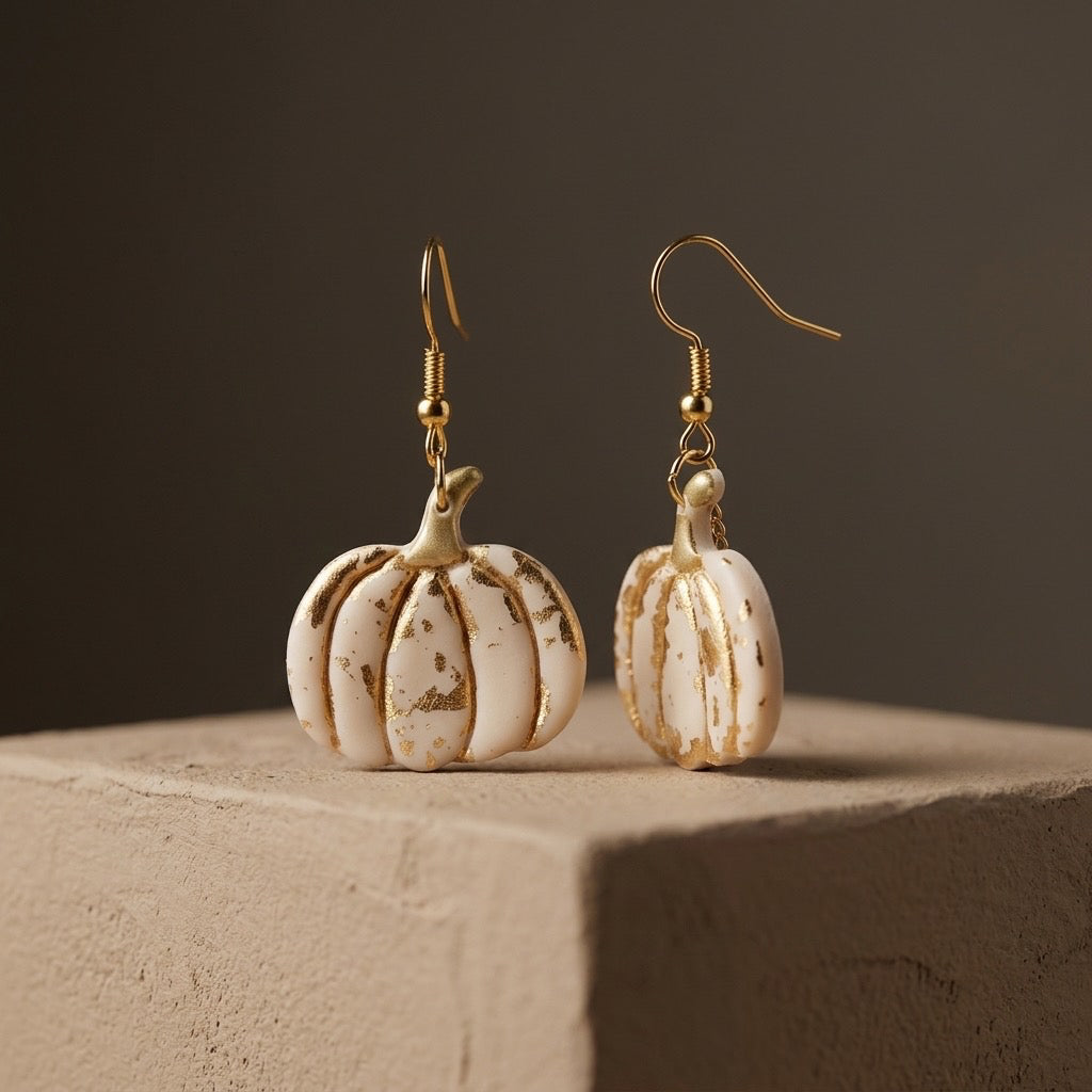 Ivory Gold Pumpkin Dangle