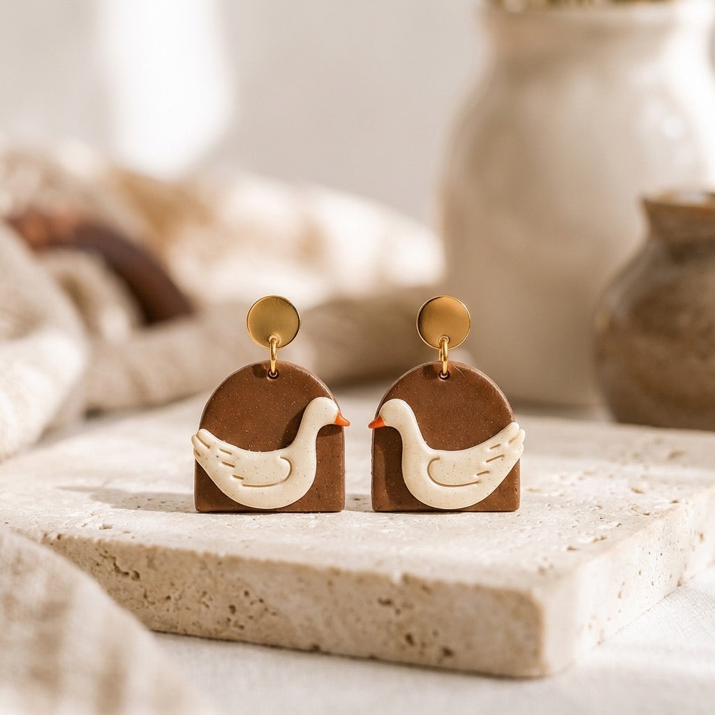 Harvest Goose Dangle Earrings