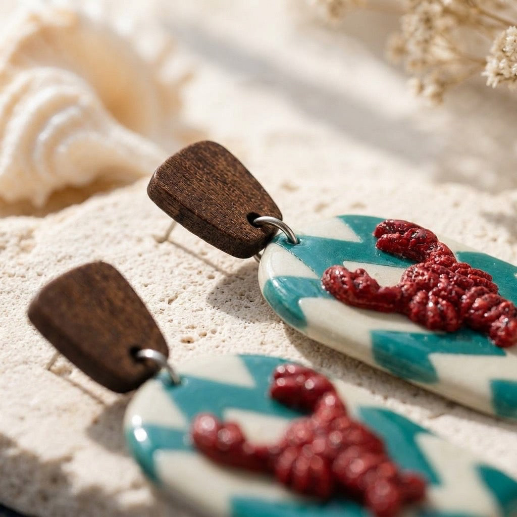 Lobster Shack Coastal Dangles – Handmade Nautical Earrings