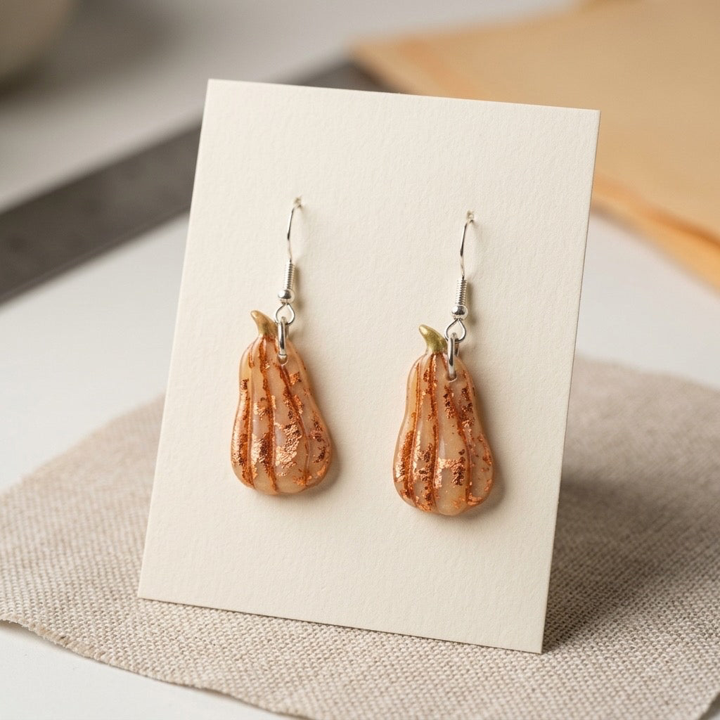 Copper Glow Gourd Dangle Earrings