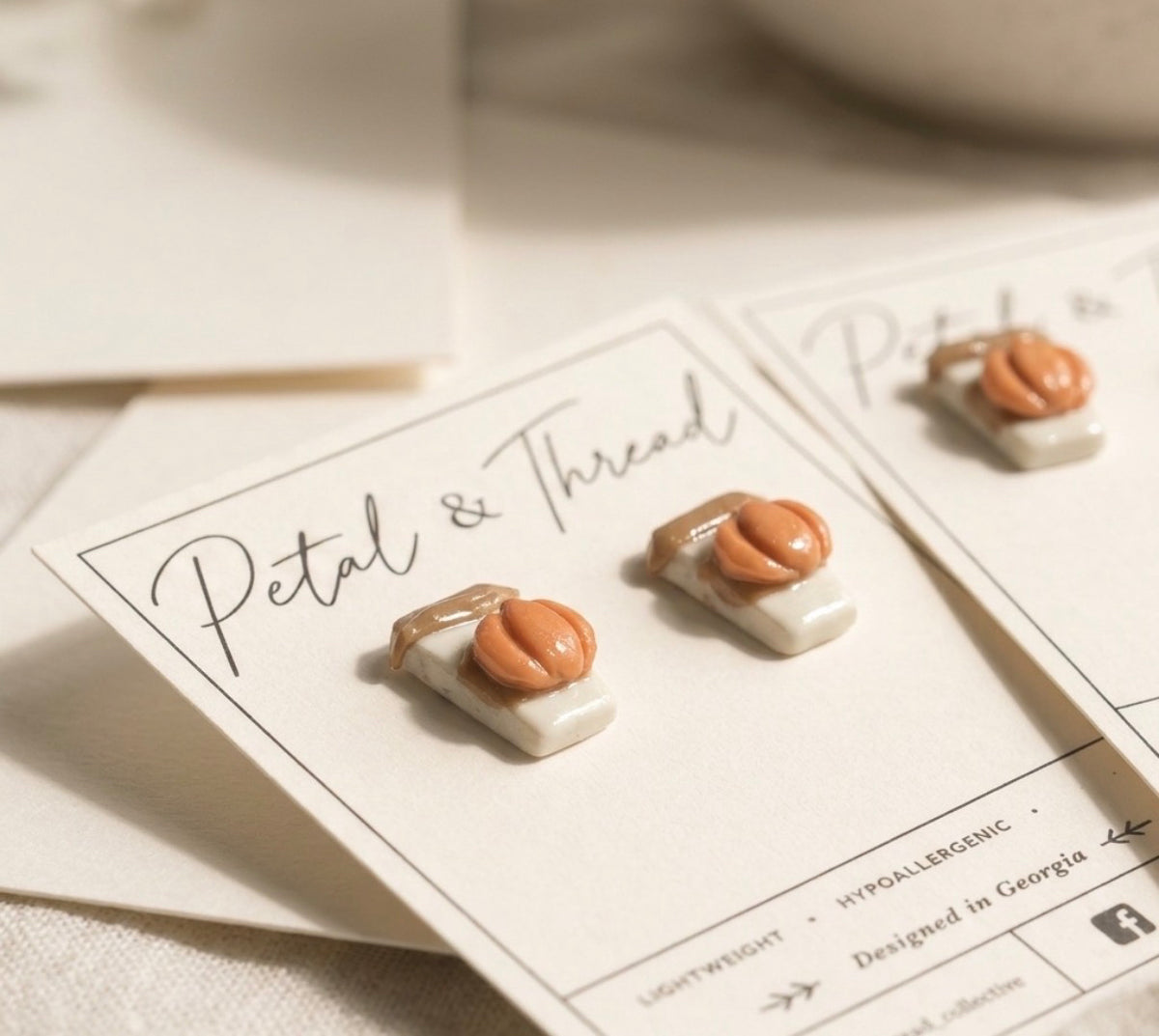 Pumpkin Spice Latte Stud Earrings