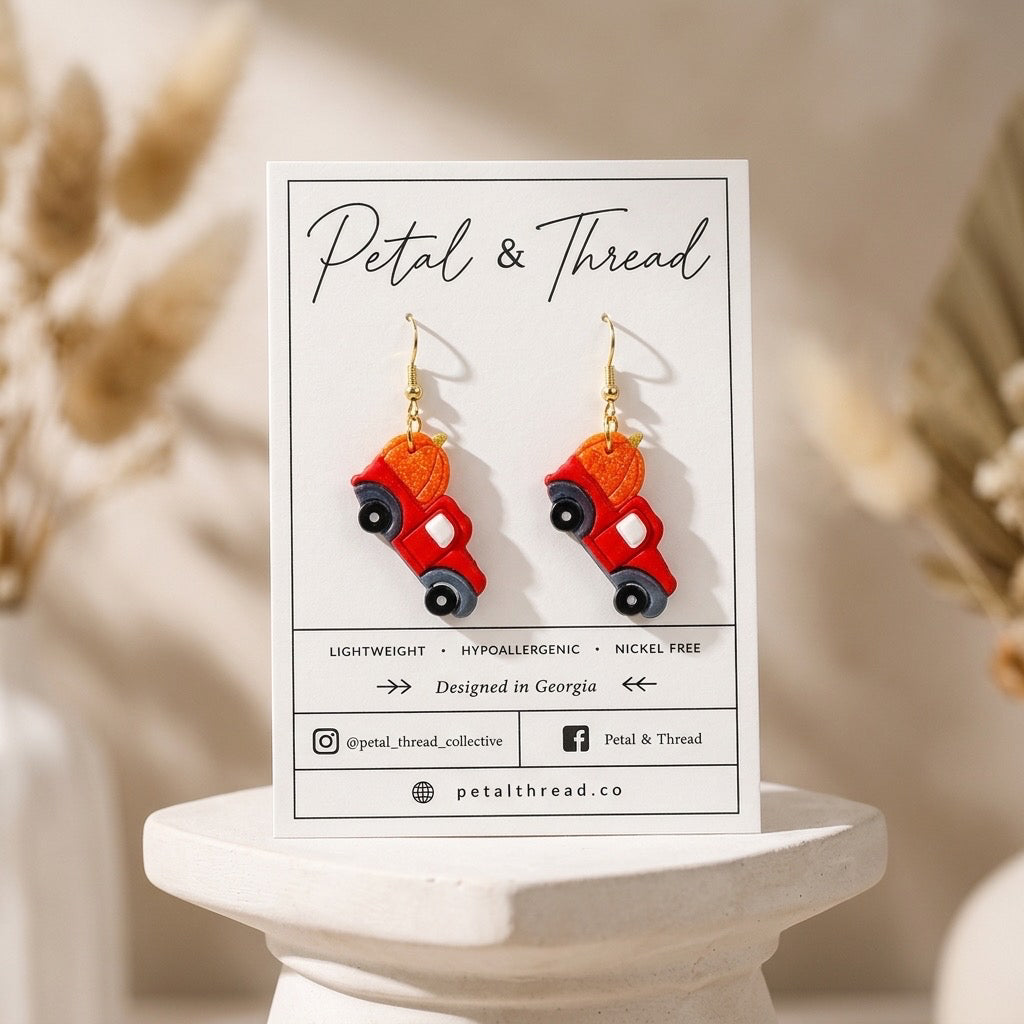 Red Pumpkin Truck Dangles