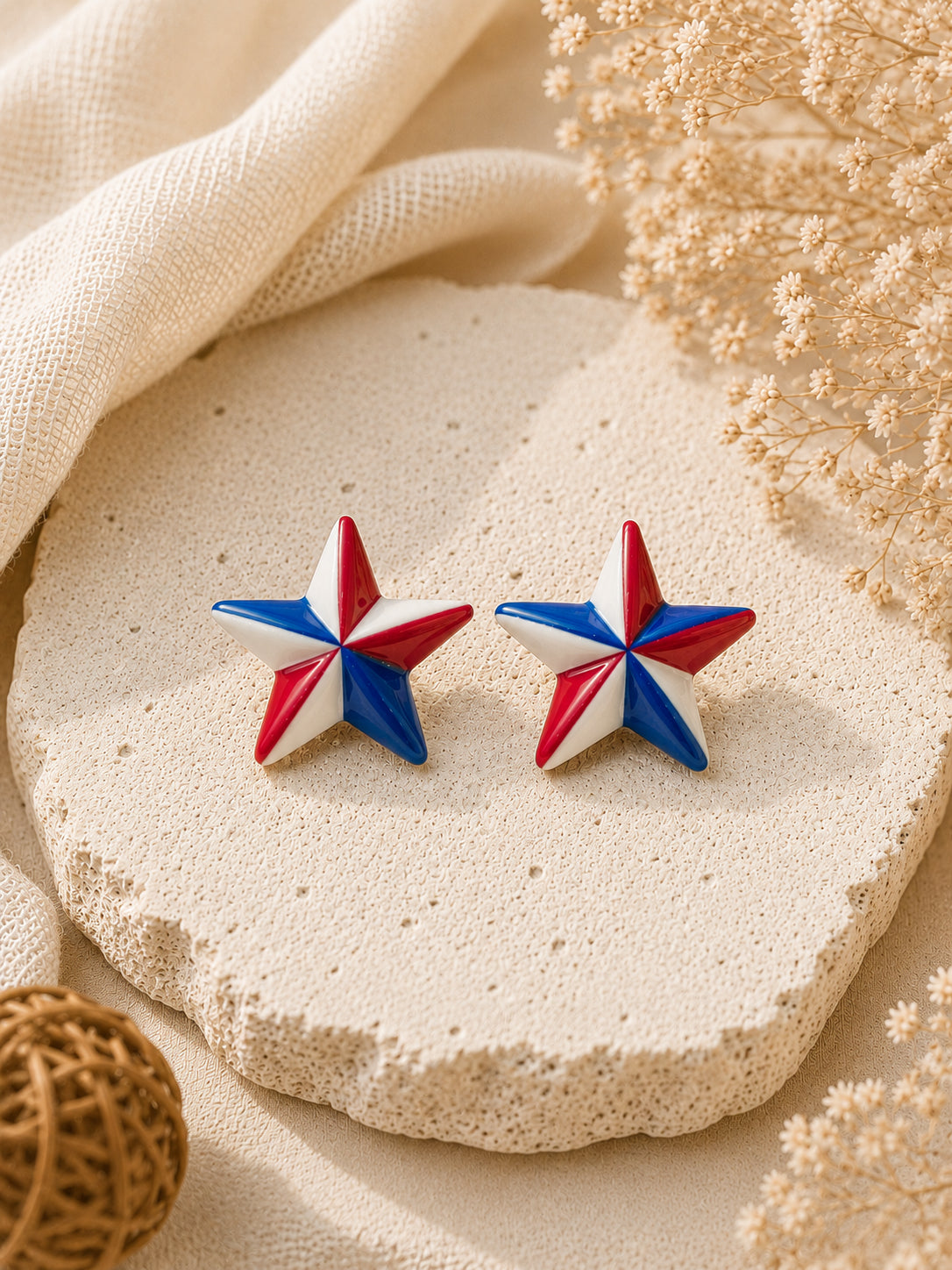 Patriotic Texas Star Stud Earrings