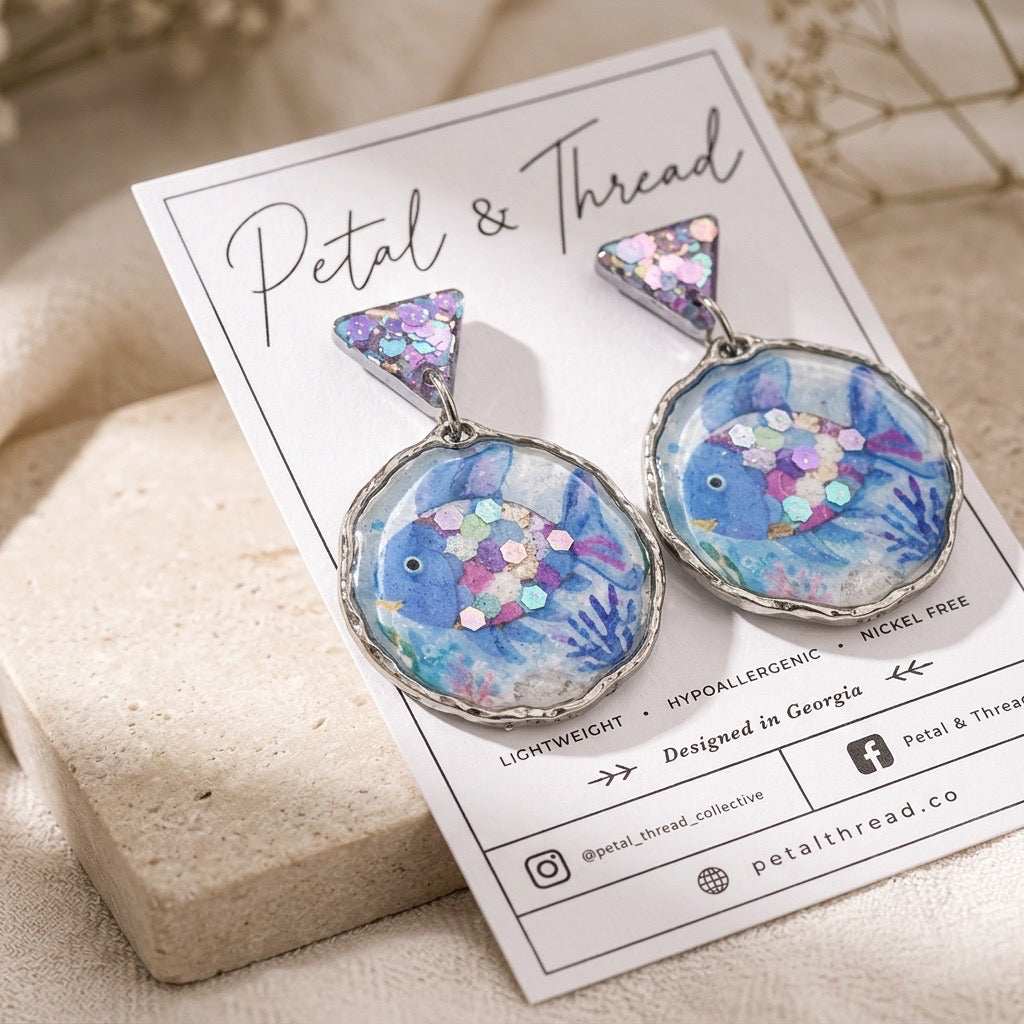 Shimmering Storybook Fish Earrings
