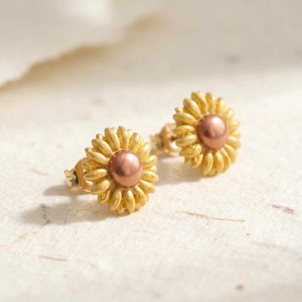 Sunflower Stud Earrings | Lightweight Hypoallergenic Nickel Free