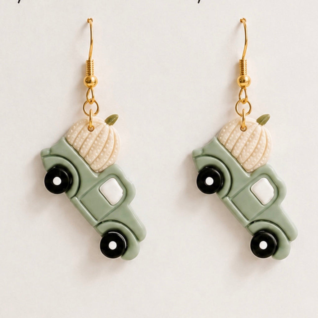 Olive green pumpkin truck dangle