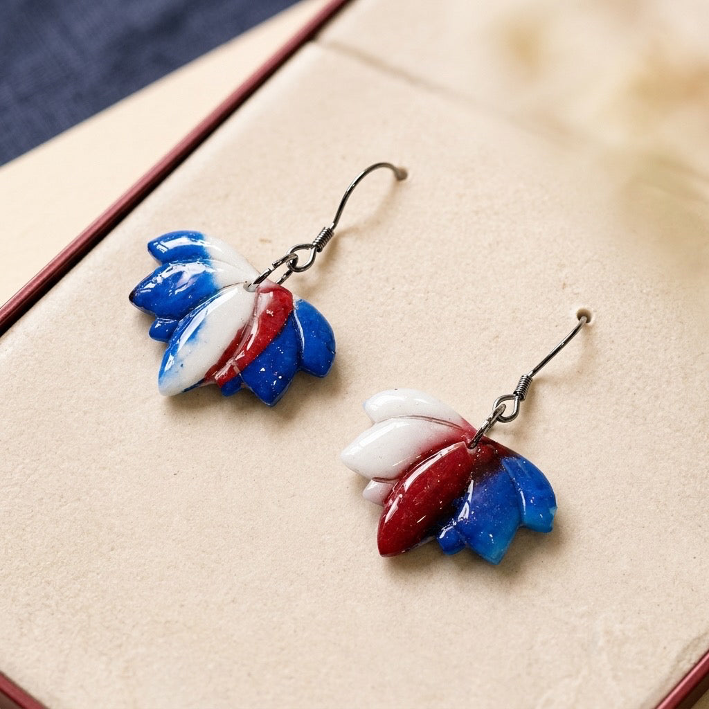 Patriotic Bloom Dangle Earrings