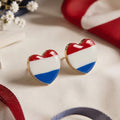 Patriotic Heart Stud Earrings