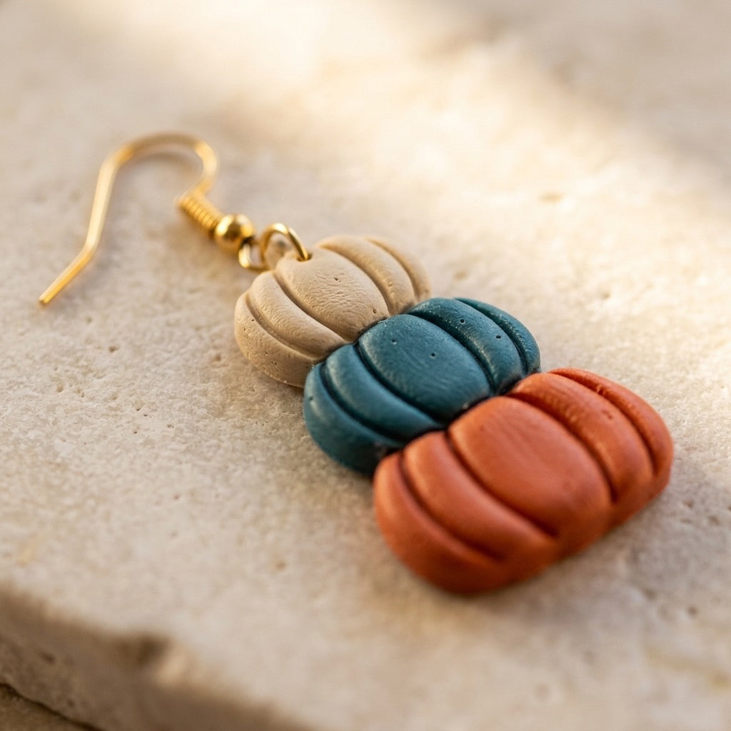 Matte Pumpkin Stack Dangles