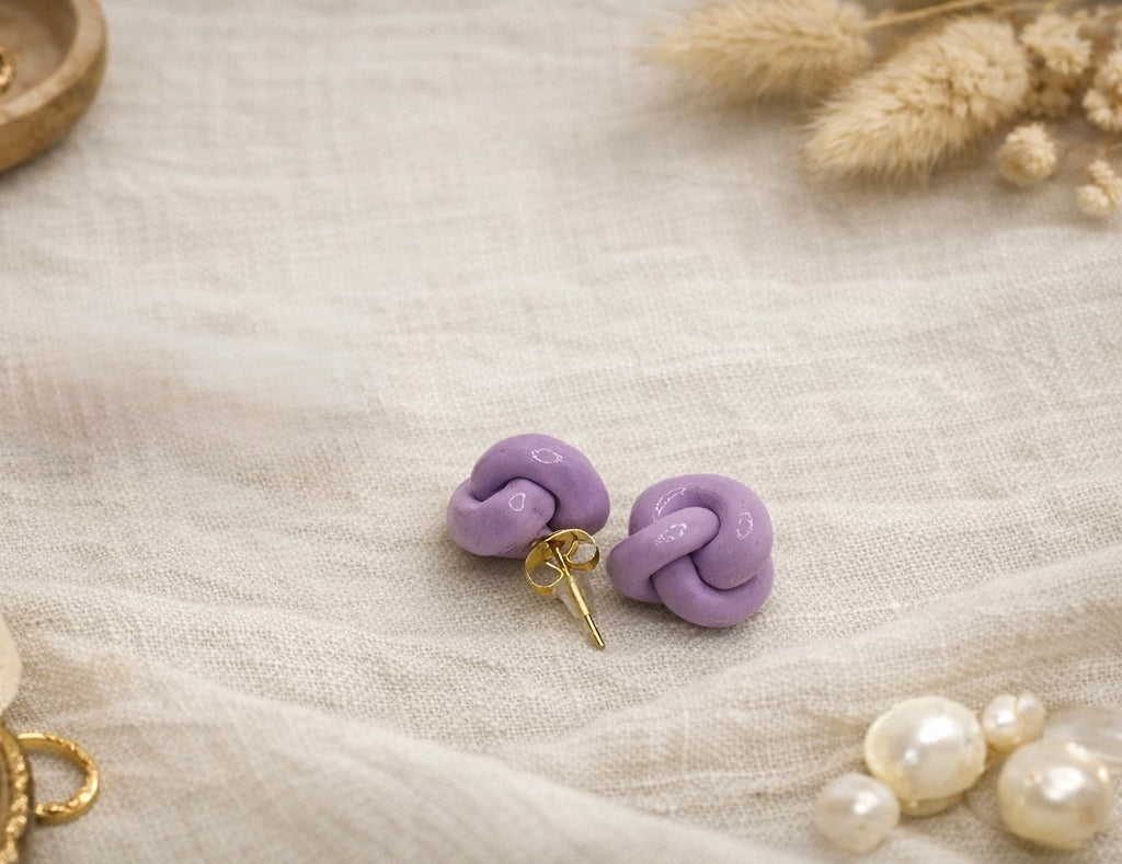Knotted Stud Earrings | Colorful Minimalist Knot Earrings