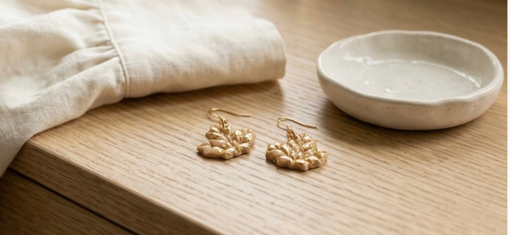 Gilded Autumn Leaf Dangle Earrings