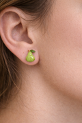 Pear Stud Earrings – Mini Green Pear | Lightweight, Hypoallergenic & Nickel Free