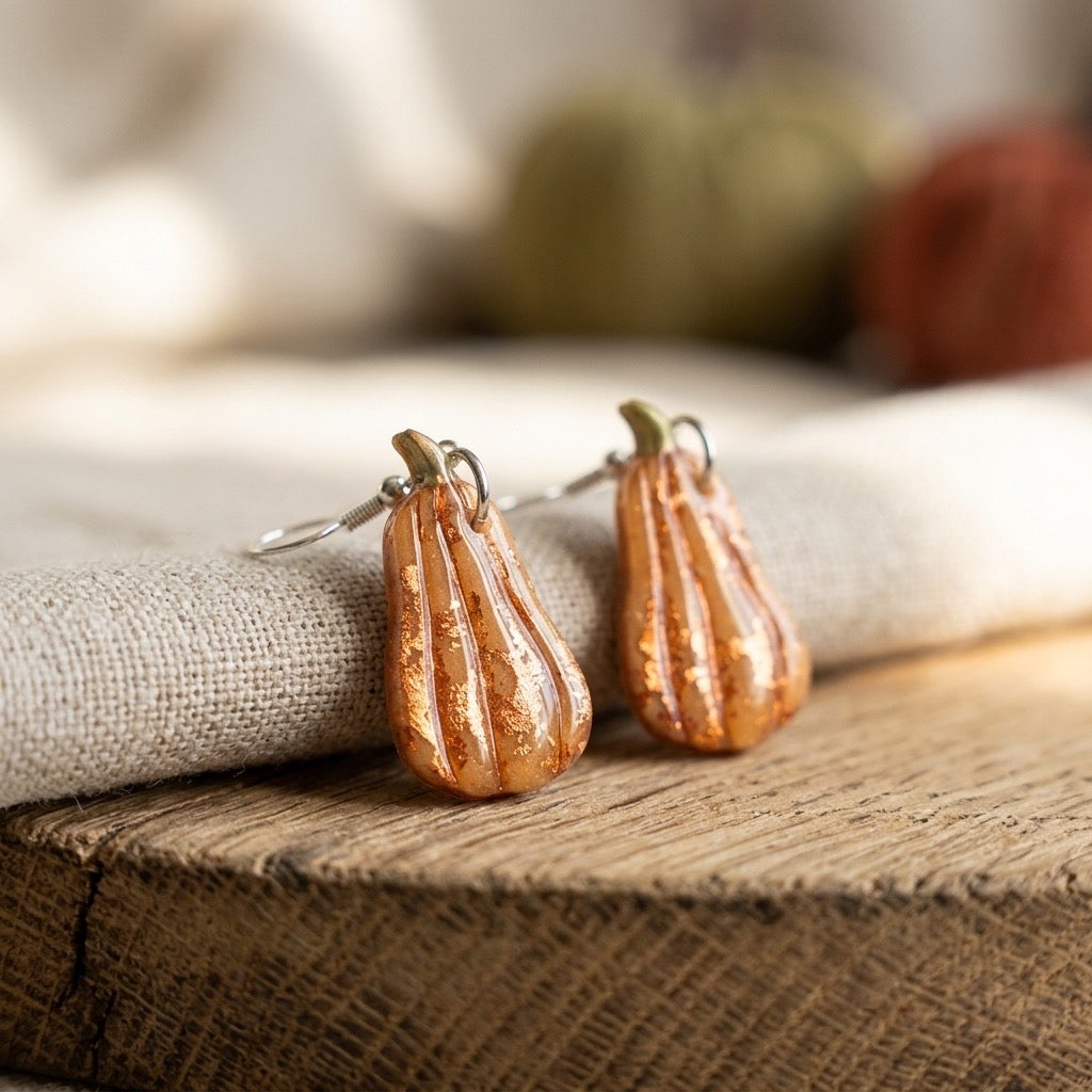 Copper Glow Gourd Dangle Earrings