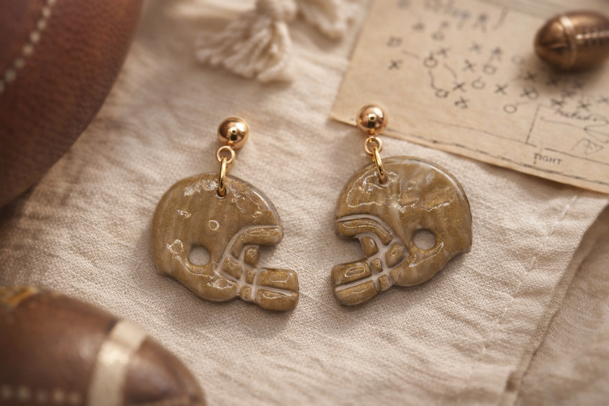 Football Helmet Dangle Earrings