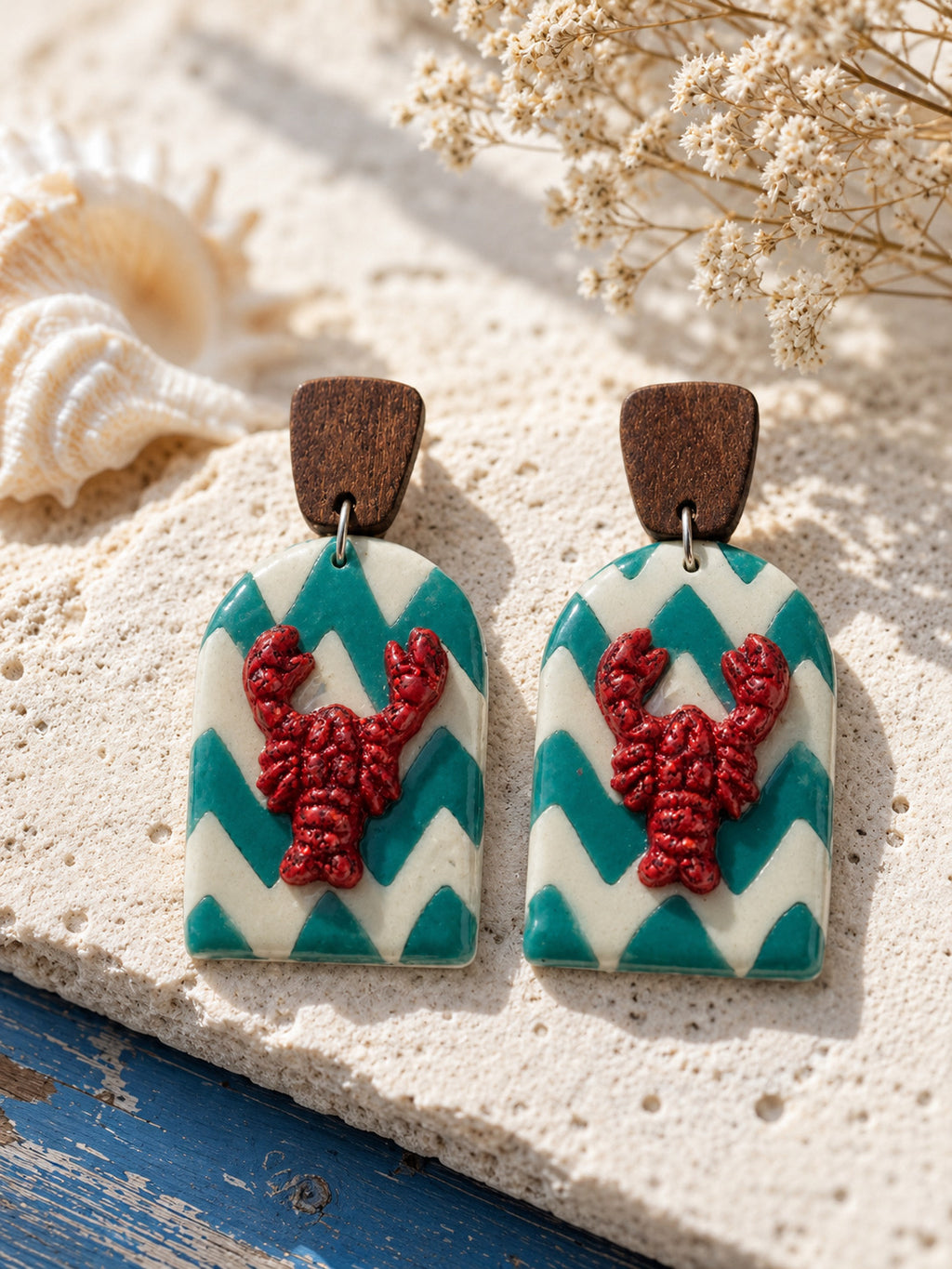 Lobster Shack Coastal Dangles – Handmade Nautical Earrings