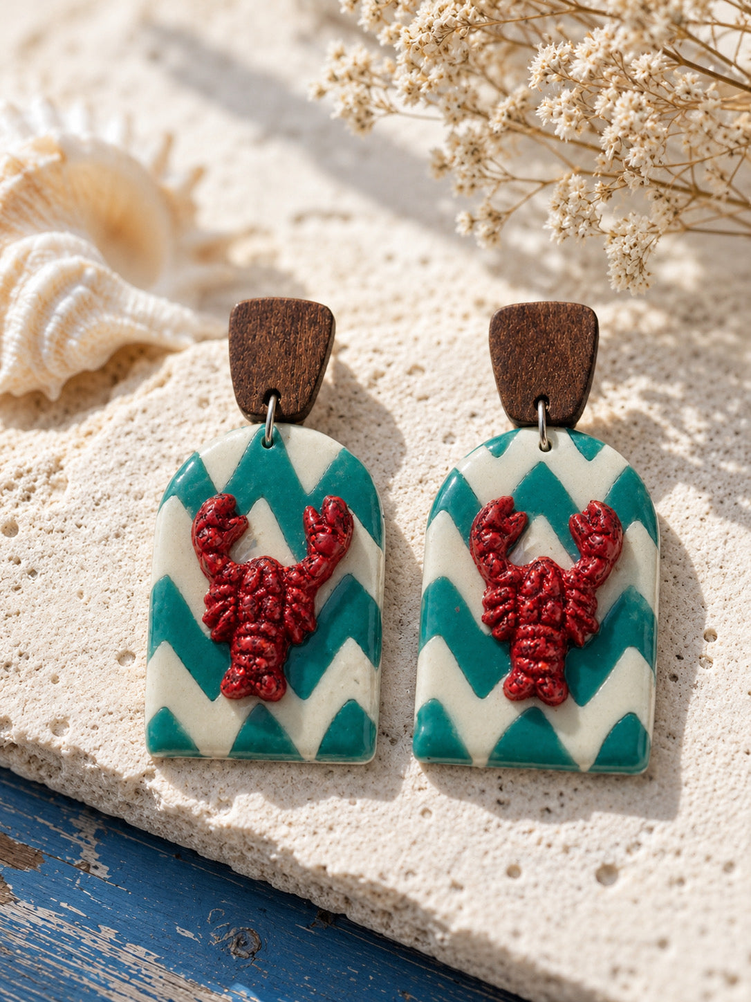 Lobster Shack Coastal Dangles – Handmade Nautical Earrings