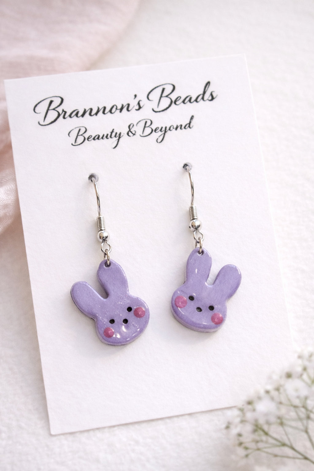 Pastel Bunny Earrings | Cute Easter Bunny Dangle Earrings