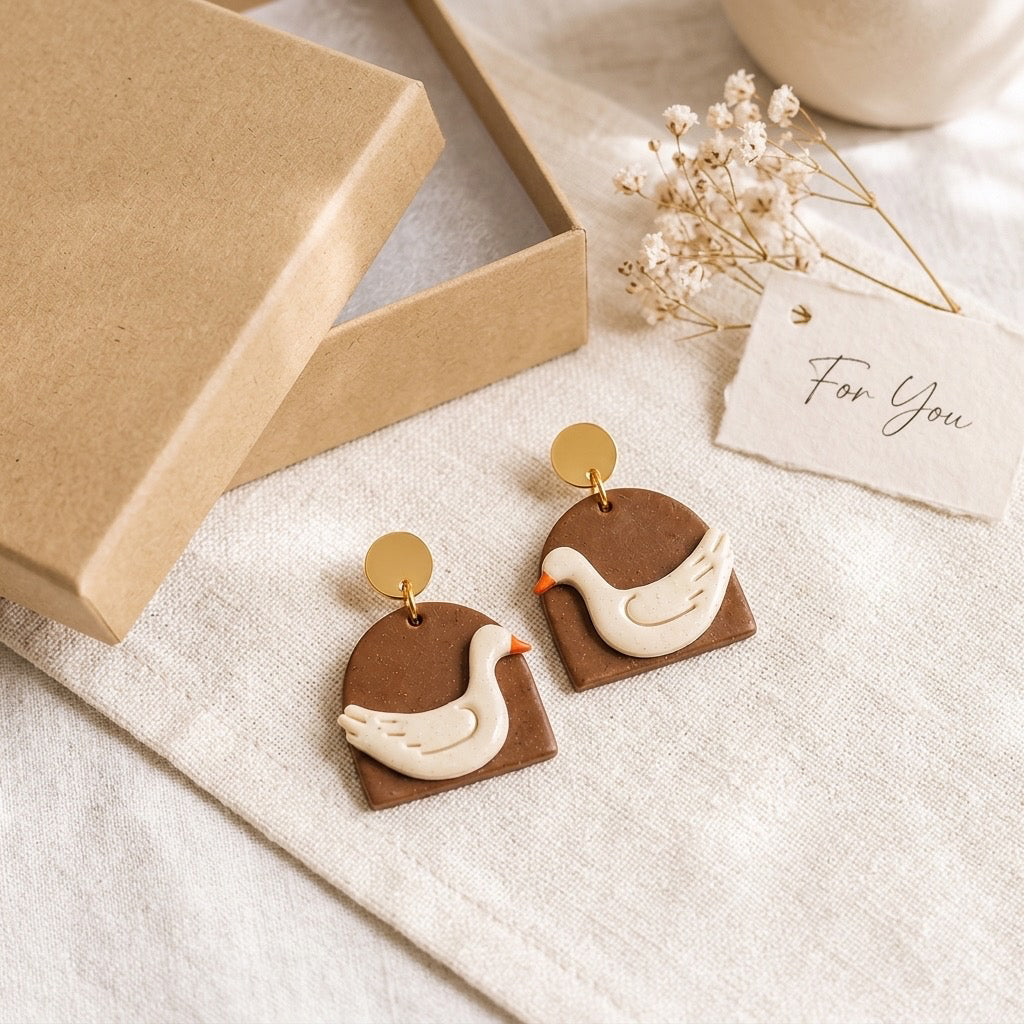 Harvest Goose Dangle Earrings