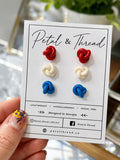 Patriotic Knotted Stud Trio Set