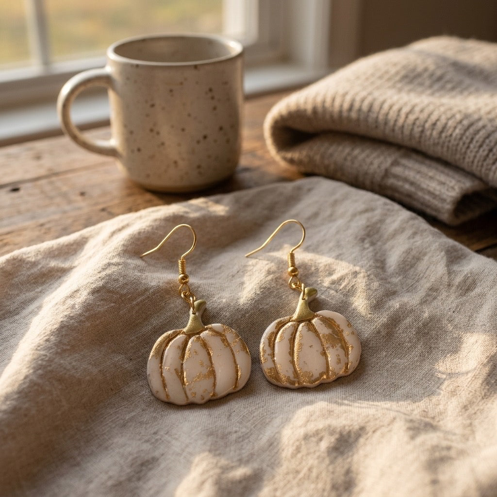 Ivory Gold Pumpkin Dangle