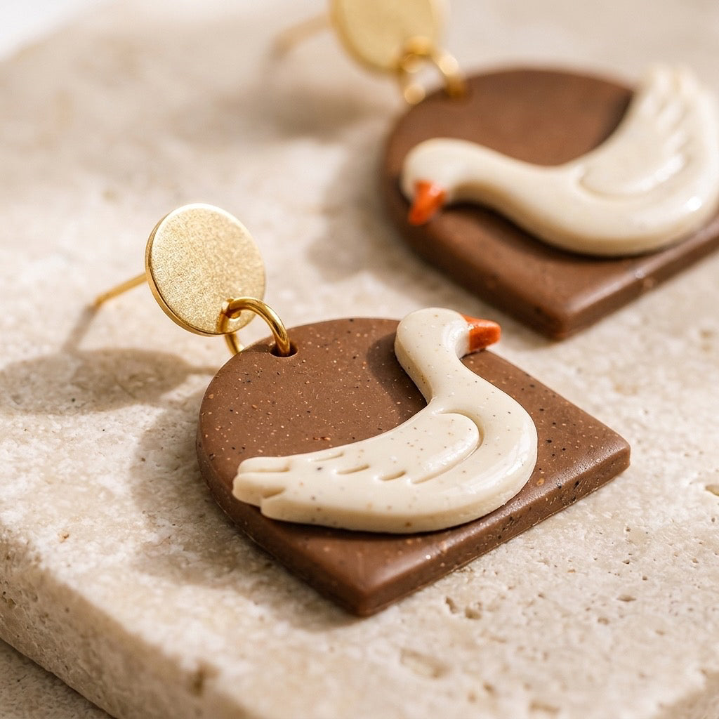 Harvest Goose Dangle Earrings