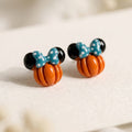 Pumpkin Mouse Bow Stud Earrings