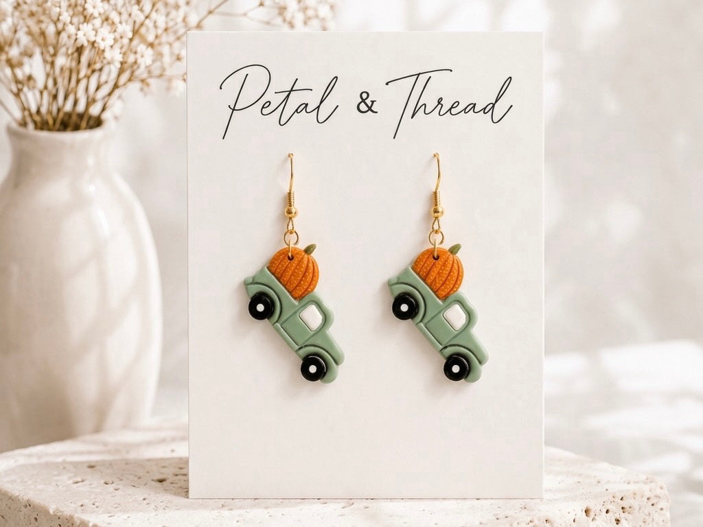 Green pumpkin truck dangles