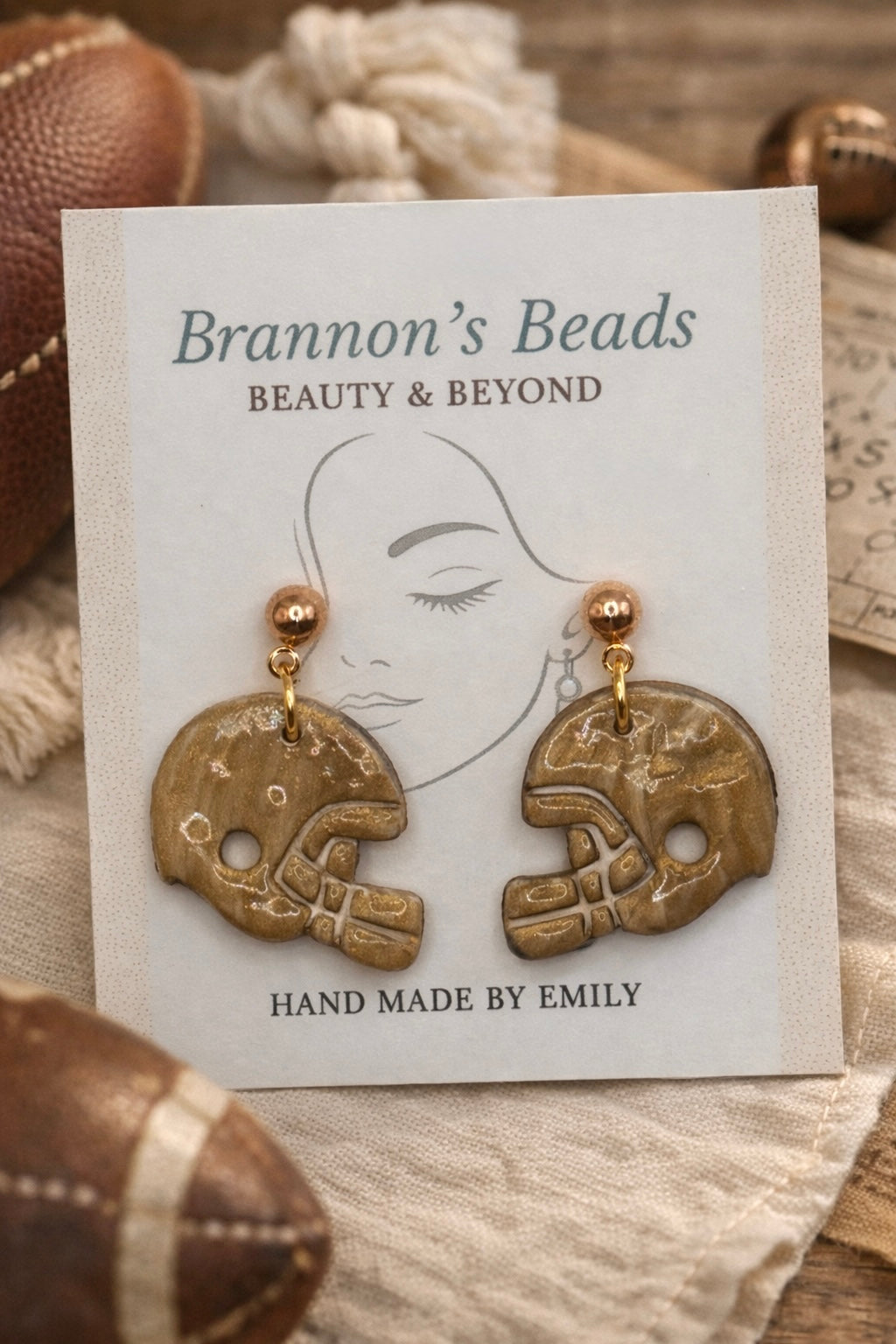 Football Helmet Dangle Earrings