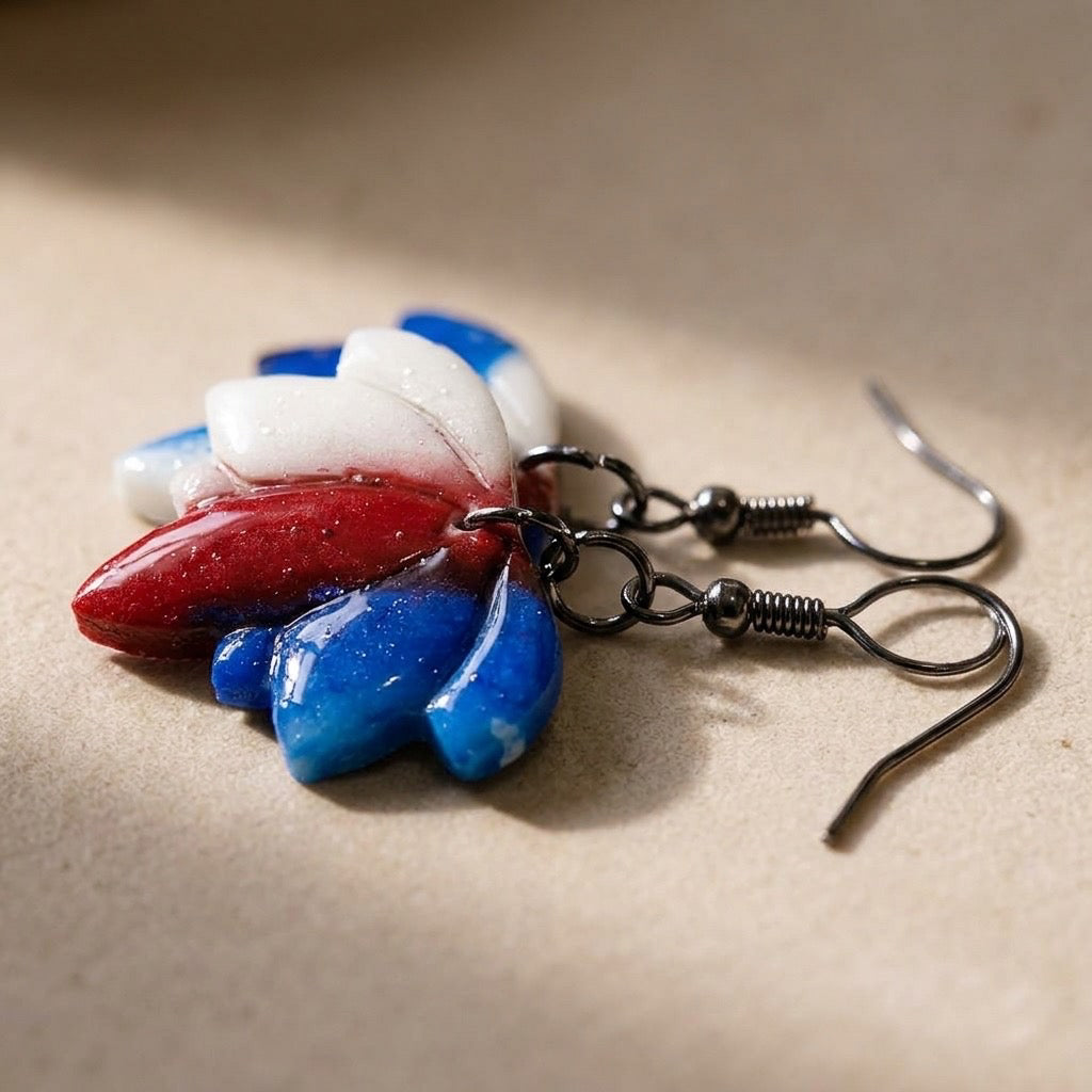 Patriotic Bloom Dangle Earrings