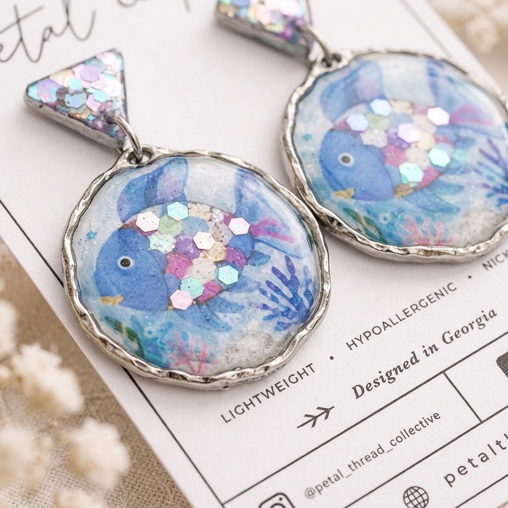 Shimmering Storybook Fish Earrings