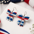 Patriotic Striped Bow Dangle Earrings