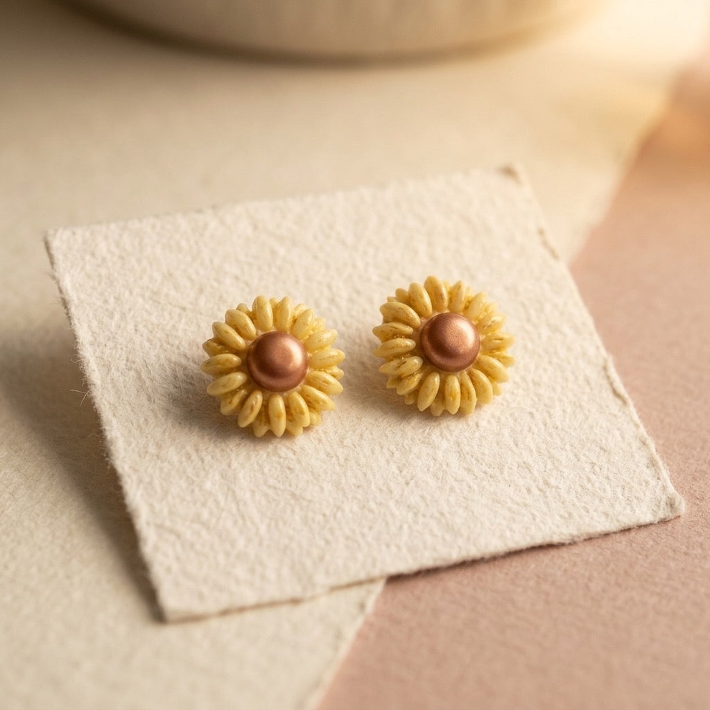 Sunflower Stud Earrings | Lightweight Hypoallergenic Nickel Free