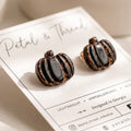 Midnight Copper Pumpkin Stud Earrings
