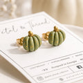 Sage Green Pumpkin Studs