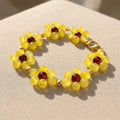 Golden Daisy Beaded Bracelet