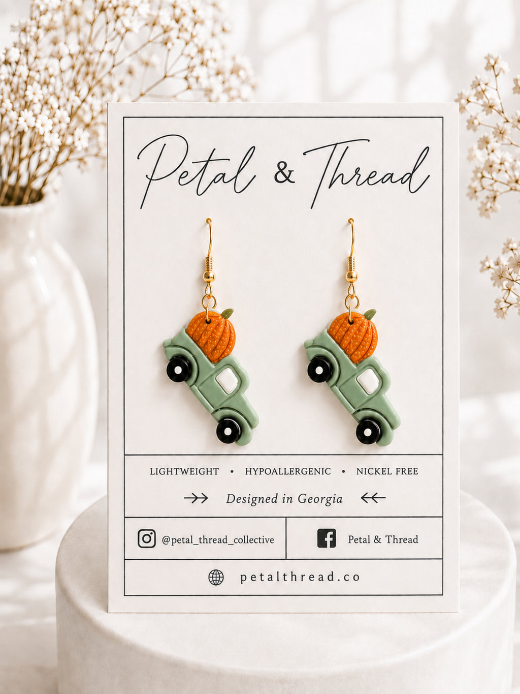 Green pumpkin truck dangles