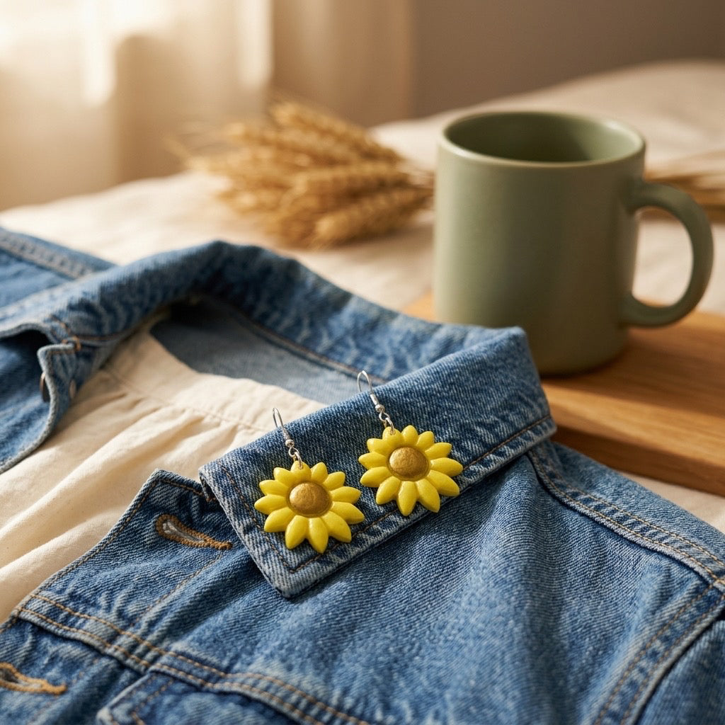 Sunflower Dangle Earrings | Lightweight Hypoallergenic