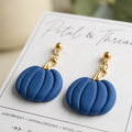 Matte Blue Pumpkin Dangle Earrings