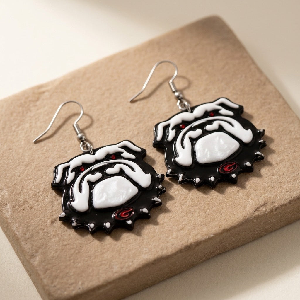 Bulldog Dangle Earrings | Lightweight Hypoallergenic Nickel Free