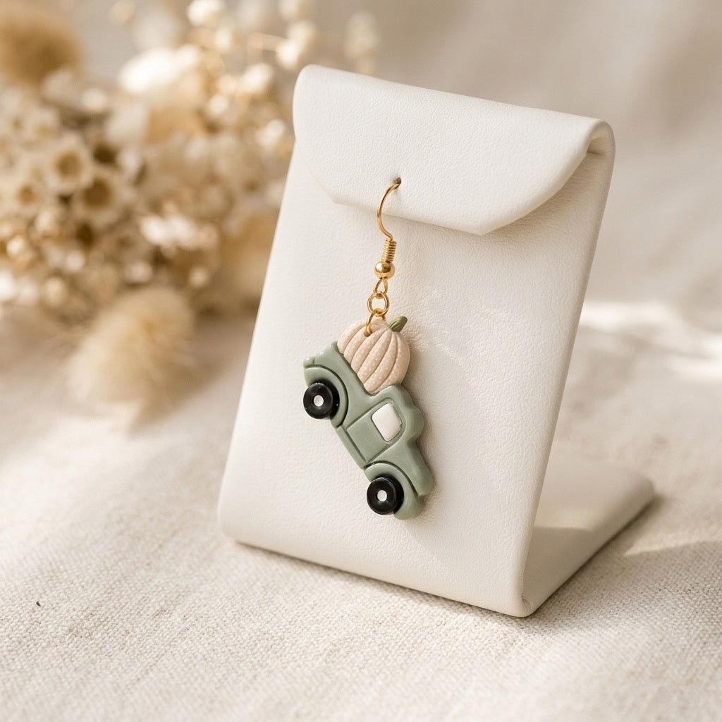 Olive green pumpkin truck dangle