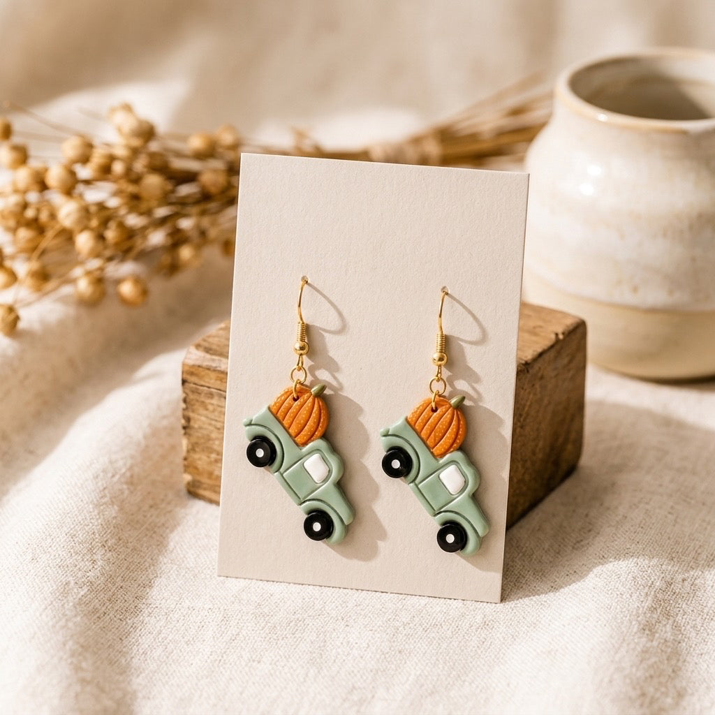 Green pumpkin truck dangles